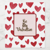 Sweet "Be My Valentine" Wine Label Wijn Etiket (Enkel label)