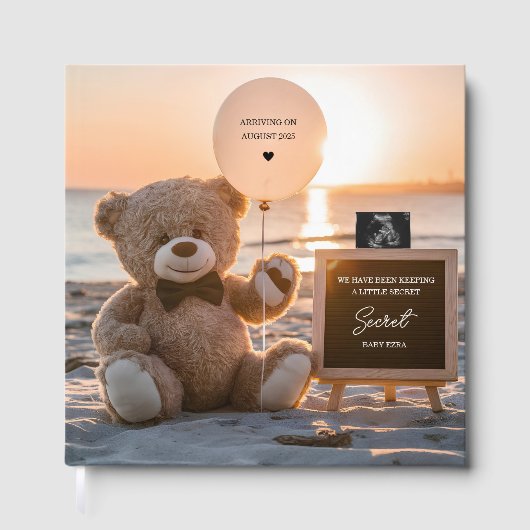 Sweet beach Teddybeer baby fotoboek keepsake Gastenboek (Voorkant)