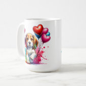 Sweet Beagle Pup Valentijn Koffiemok (Voorkant links)