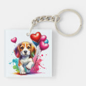 Sweet Beagle Pup Valentijn Sleutelhanger (Achterkant)