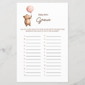 Sweet Bear Baby Shower Game Guessing Activity Flyer (Voorkant)