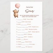 Sweet Bear Baby Shower Name That Song Game  Flyer (Voorkant)
