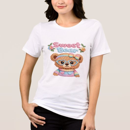 Sweet Bear Cute Aesthetic T-Shirt (Voorkant)