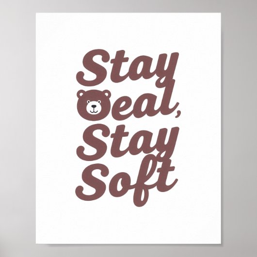 Sweet Bear in a Hoodie Positive Message Poster (Voorkant)