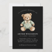 Sweet Bear Memorial Baby Funeral Announcement Kaart (Voorkant)