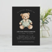 Sweet Bear Memorial Baby Funeral Announcement Kaart (Staand voorkant)