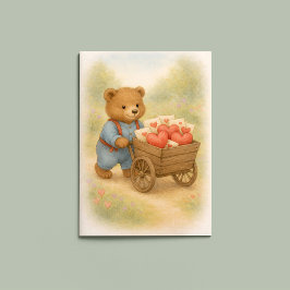 Sweet Bear Valentine Hearts | Whimsical Woodland  Kaart