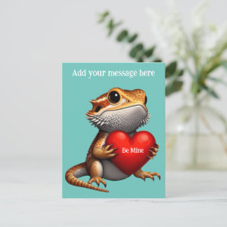 Sweet Bearded Dragon Groene Valentijn Briefkaart