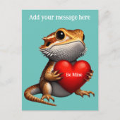 Sweet Bearded Dragon Groene Valentijn Briefkaart (Voorkant)