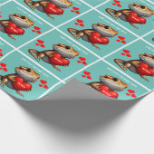 Sweet Bearded Dragon Groene Valentijn Cadeaupapier (Hoek)