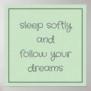 Sweet Bedtime Woorden muur kunst Poster