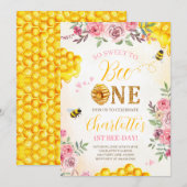 Sweet Bee 1e verjaardag Kaart (Voorkant / Achterkant)