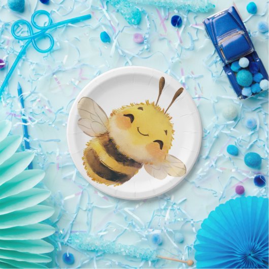 Sweet Bee 7'' Paper Borden Papieren Bordje (Feest)
