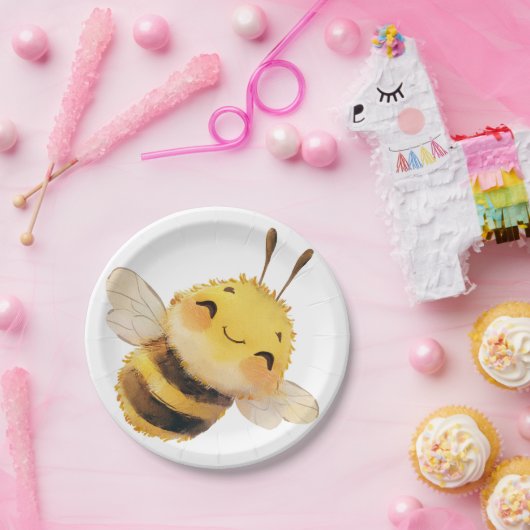 Sweet Bee 7'' Paper Borden Papieren Bordje (Feest)