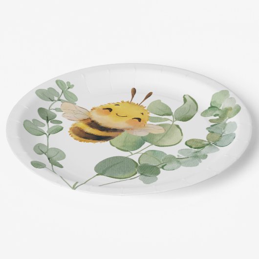 Sweet Bee 9'' Paper Borden Papieren Bordje (Gekanteld)