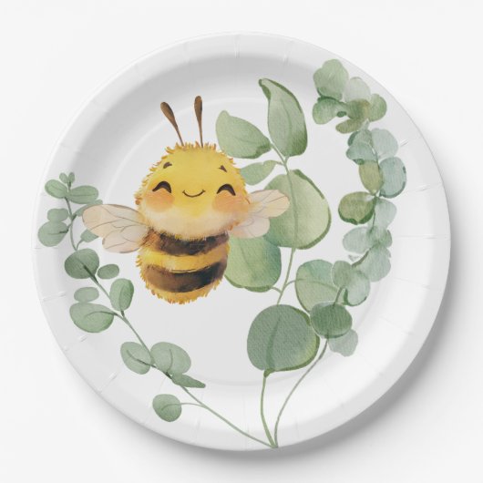 Sweet Bee 9'' Paper Borden Papieren Bordje (Voorkant)