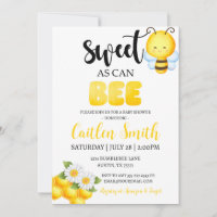 Sweet Bee Baby shower Bumblebee Uitnodiging
