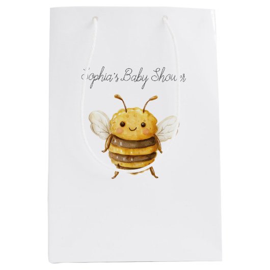 Sweet Bee Baby Shower Medium Cadeauzakje (Voorkant)