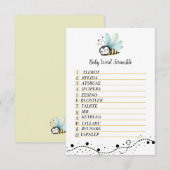 Sweet Bee Baby Word Scramble Enclosure Kaart (Voorkant / Achterkant)
