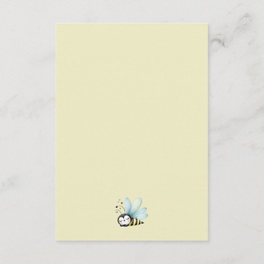 Sweet Bee Baby Word Scramble Enclosure Kaart (Achterkant)