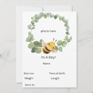 Sweet Bee Birth Aankondiging