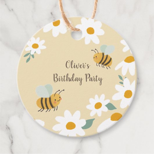 Sweet Bee Birthday Bedankjes Labels (Voorkant)