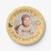 Sweet Bee Birthday Papieren Bordje (Voorkant)