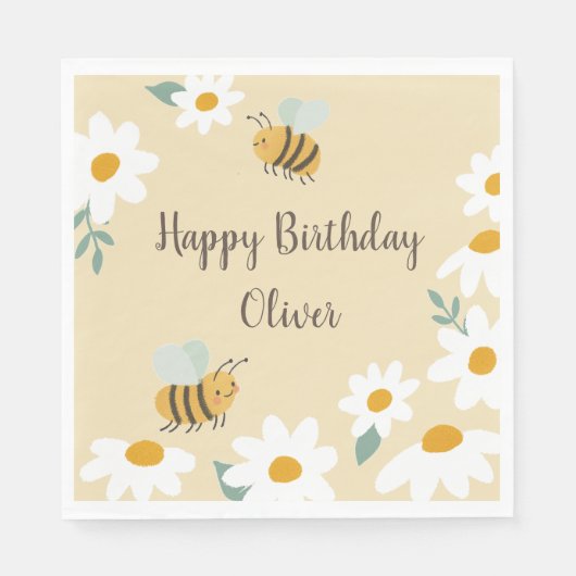 Sweet Bee Birthday Servet (Voorkant)