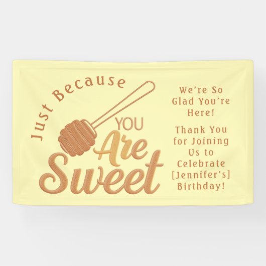 Sweet Bee Birthday Sign Rustic Party Banner (Horizontaal)