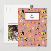 Sweet Bee Blossom Garden Feestdagenkaart (Voorkant / Achterkant)