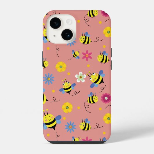 Sweet Bee Blossom Garden iPhone Hoesje (Achterkant)