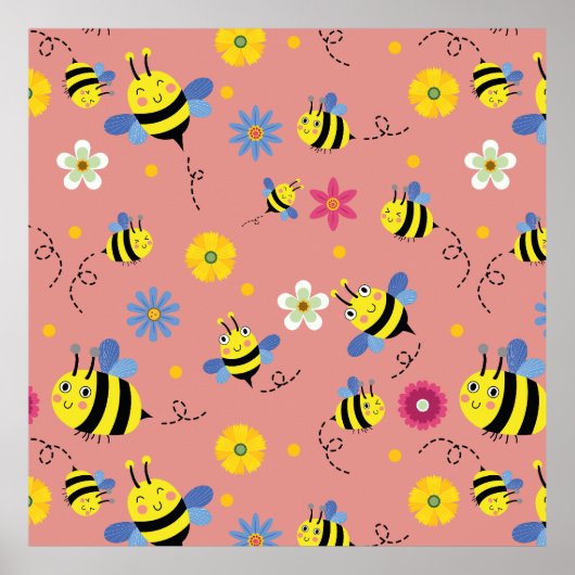 Sweet Bee Blossom Garden Poster (Voorkant)