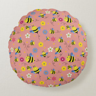 Sweet Bee Blossom Garden Rond Kussen