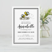 Sweet Bee Day Party Schattigee Bloemverjaardag Kaart (Staand voorkant)