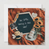 Sweet Bee en Zonnebloemen zwangerschapsaankondigin Feestdagenkaart (Voorkant)