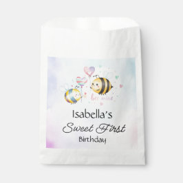Sweet Bee First Birthday Personalized  Bedankzakje