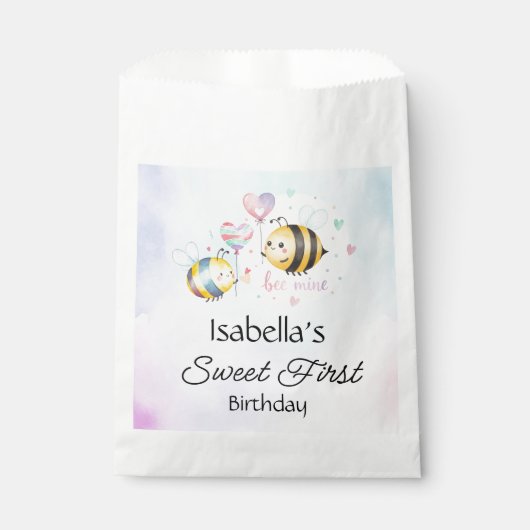 Sweet Bee First Birthday Personalized Bedankzakje (Voorkant)