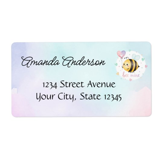 Sweet Bee First Birthday Personalized  Etiket (Voorkant)