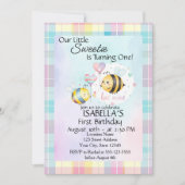 Sweet Bee First Birthday Personalized Invite (Voorkant)