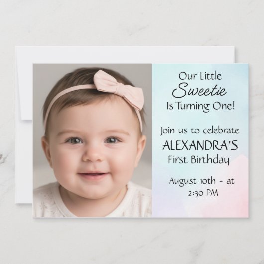 Sweet Bee First Birthday Personalized Invite (Voorkant)