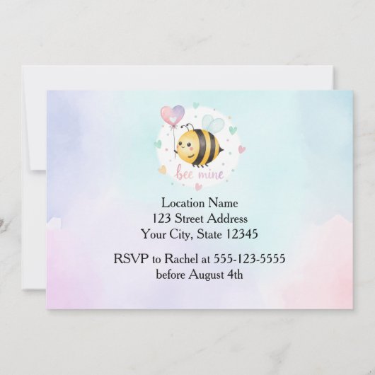 Sweet Bee First Birthday Personalized Invite (Achterkant)