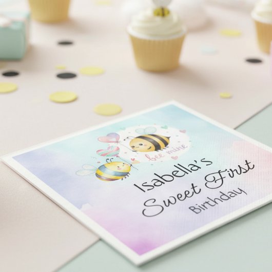 Sweet Bee First Birthday Personalized  Servet