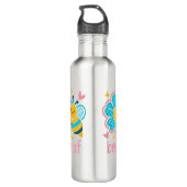 Sweet "Bee Leaf" Crayon Art: Whimsical Bee Waterfles (Achterkant)