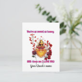 Sweet BEE mine-BEE lieve me i love you Briefkaart (Staand voorkant)