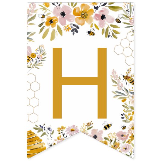 Sweet Bee One First Birthday Banner (Tweede vlag)