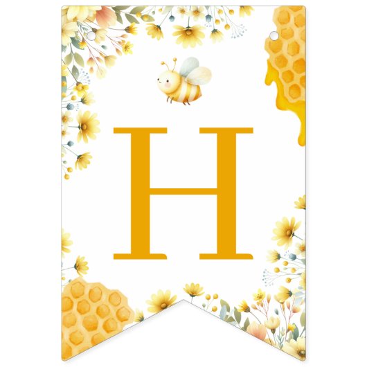 Sweet Bee One First Birthday Banner (Tweede vlag)