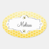 Sweet Bee Ovale Sticker (Voorkant)