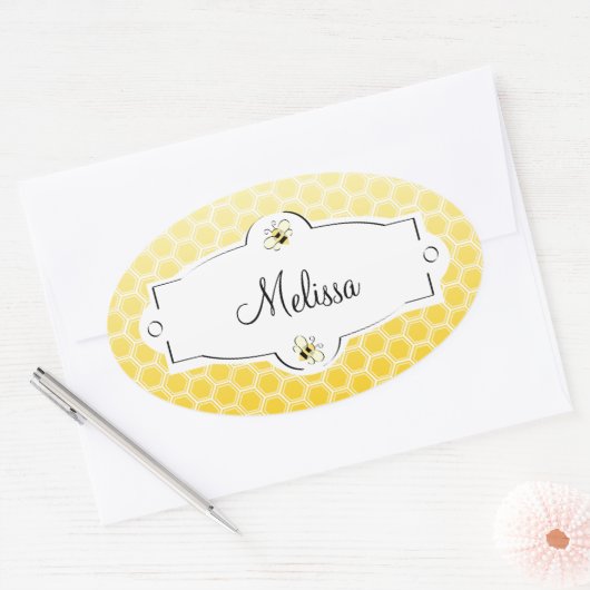 Sweet Bee Ovale Sticker (Envelop)