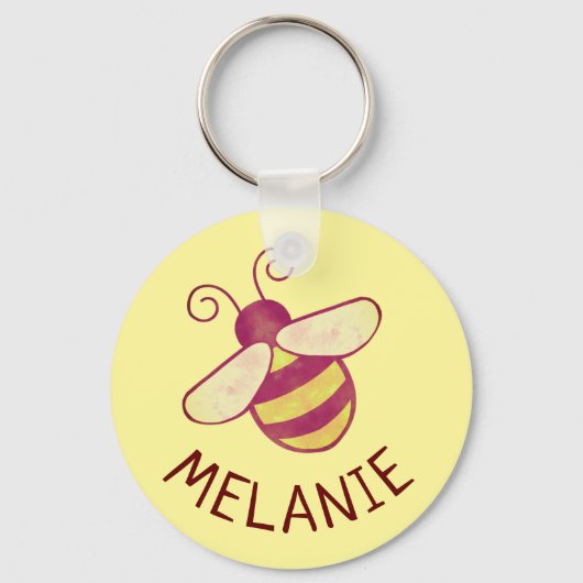 Sweet Bee - Sleutelhanger met persoonlijke naam (Voorkant)