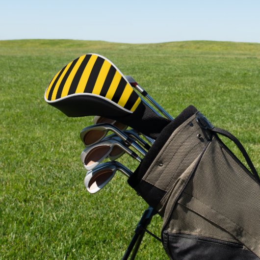 Sweet Bee Yellow en Black Striped Golfheadcover (Insitu)